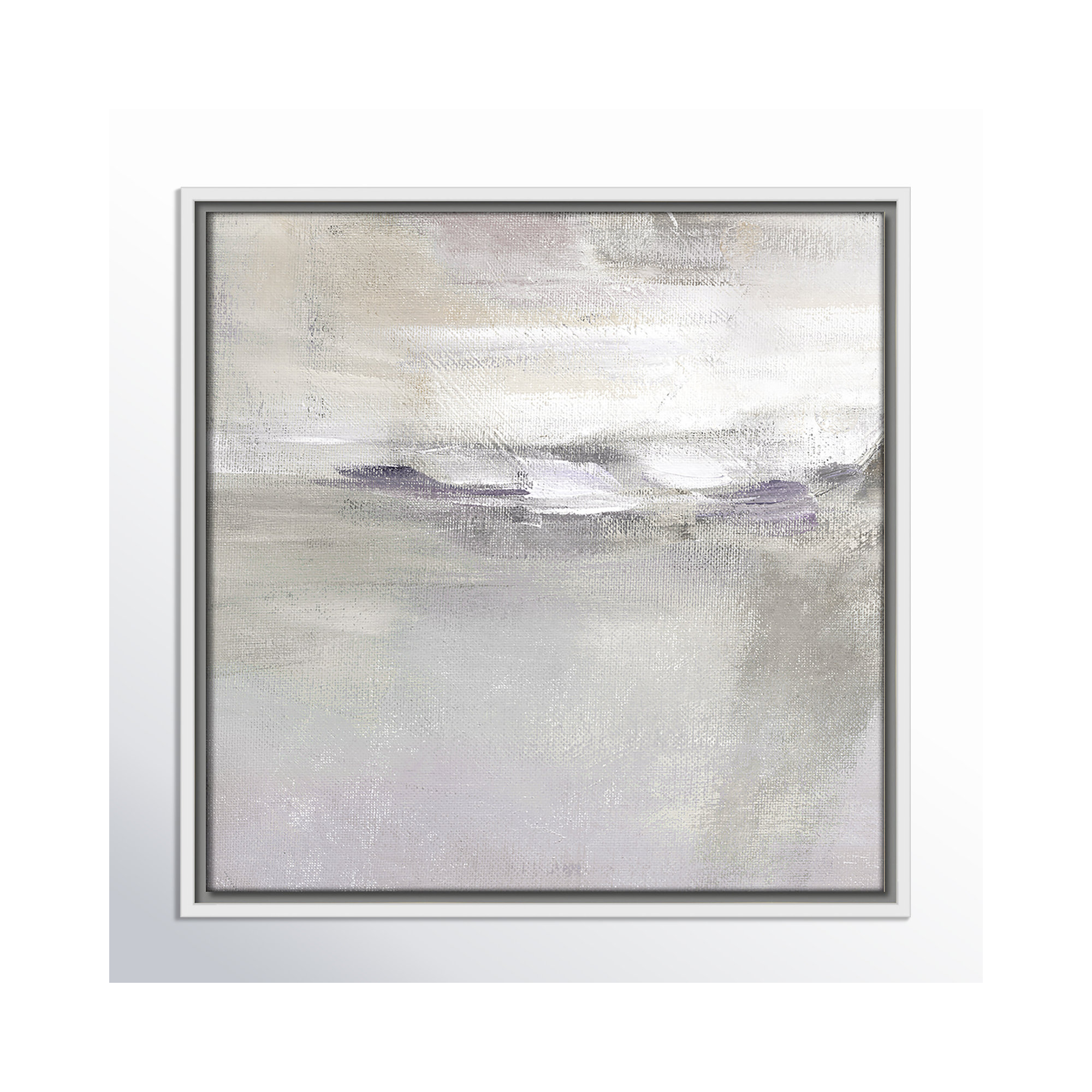 Lilac Horizon by Nan - Floater Frame Print on Canvas, 17.5" H x 17.5" W, White Framed