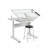 Hand Crank Adjustable Drafting Table Drawing Desk With 2 Metal Drawers (white)with Stool