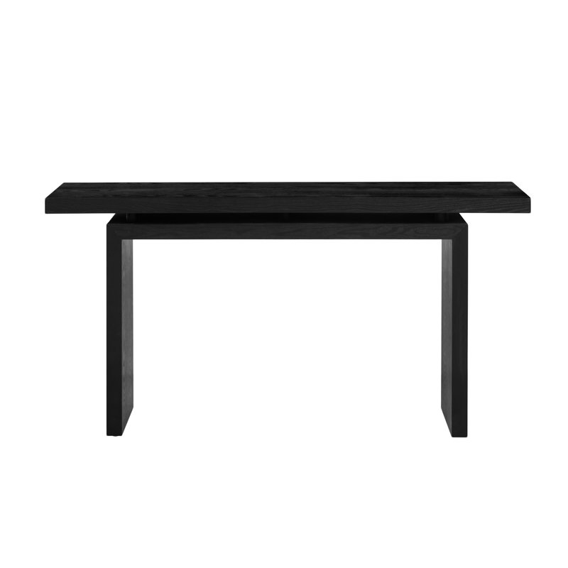 U_STYLE Uniquely Designed Ash Veneer Console Table, Black