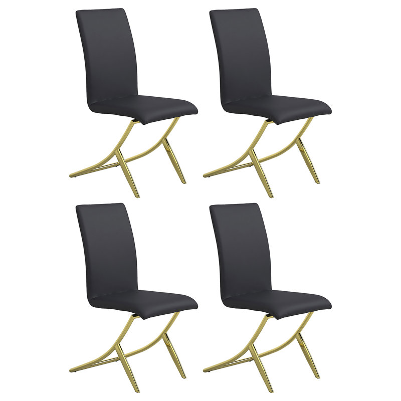 Ensemble de 4 chaises d'appoint rembourrées Tingley, Noir