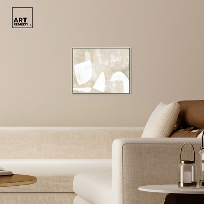 Cream And Ivory Modern Earth Tone Abstracts Wall Art by Art Remedy