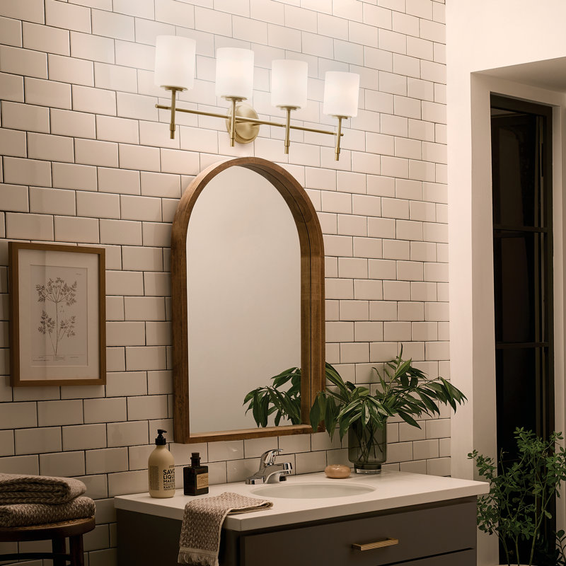 Luminaire de salle de bain, Laiton naturel brossé, 4