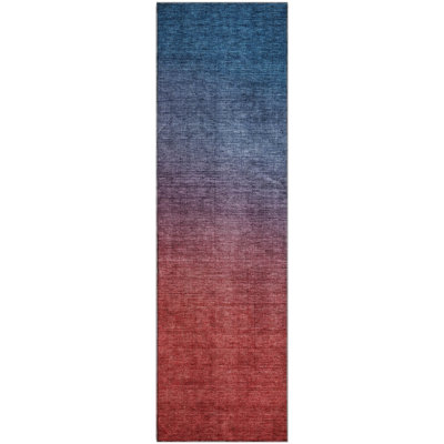 Tapis bleu marine Cerrito AMF587 lavable à la machine de qualité supérieure