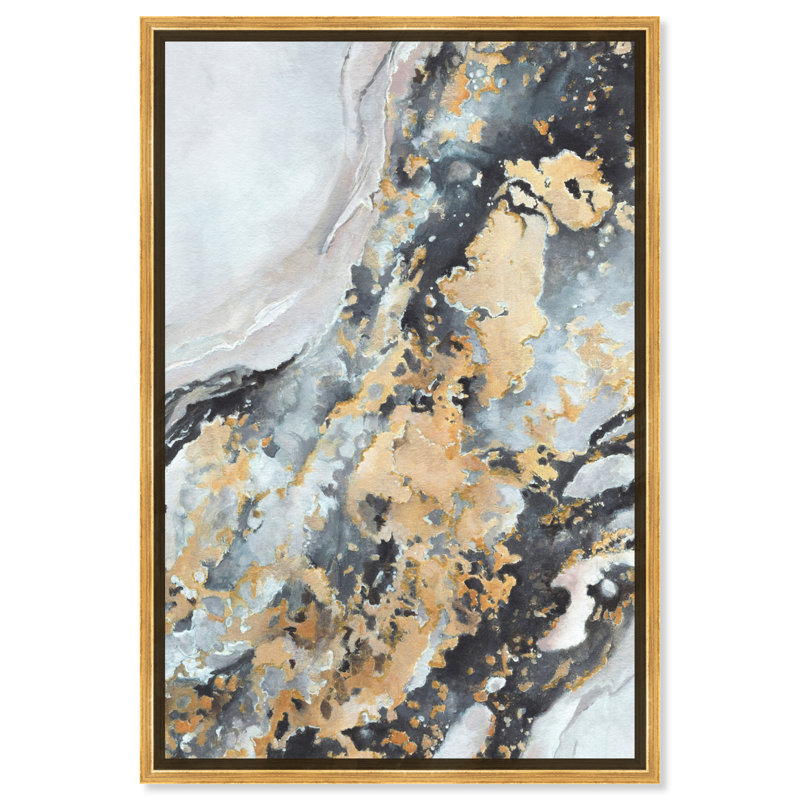 Gold Framed Abstract Canvas Wall Art, 30" x 20"