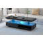 Table basse à DEL avec rangement, table centrale moderne avec 2 tiroirs et tablettes de présentation-411238734