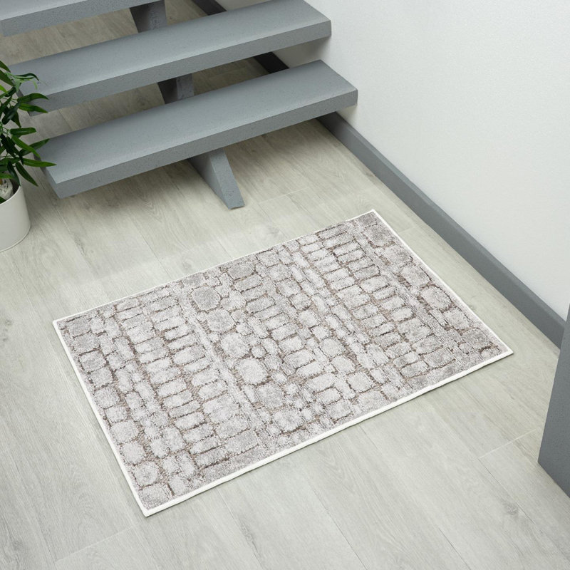 Tapis moderne à formes géométriques, Champignon, 2x3