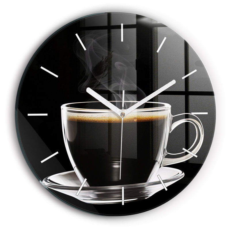Glass Wall Clock, Black 2