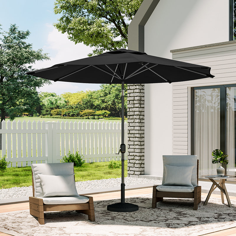 Aaroon 300cm Tilt Market Parasol, Black