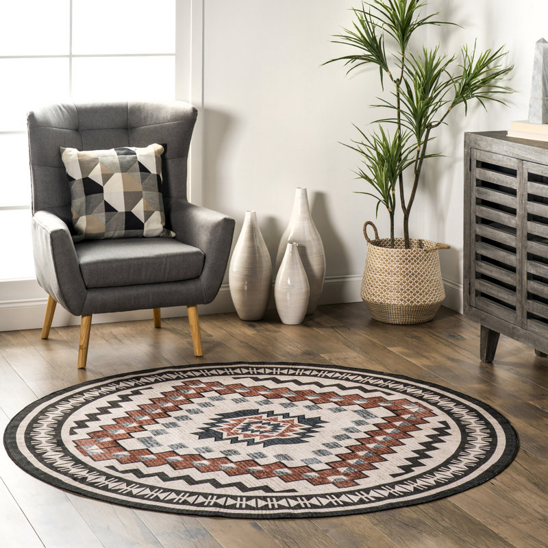 Southwestern Area Rug, Round 183cm