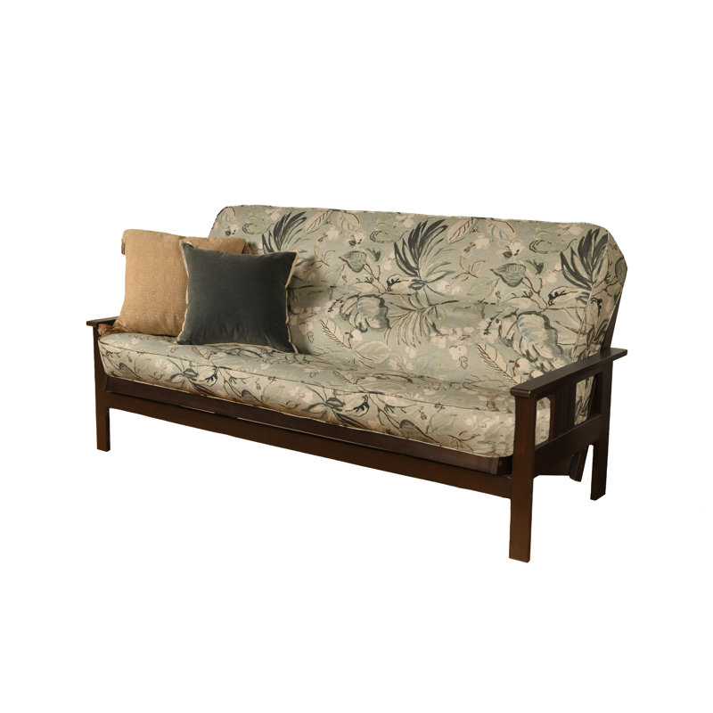 Johnte Full-Size Futon Frame and Full-Size Innerspring Mattress, À ressorts, Pluie Takara, Espresso