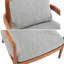 Fauteuil d'appoint 2 pièces Mid-Century moderne avec dossier en rotin et coussin en bois massif-658577523