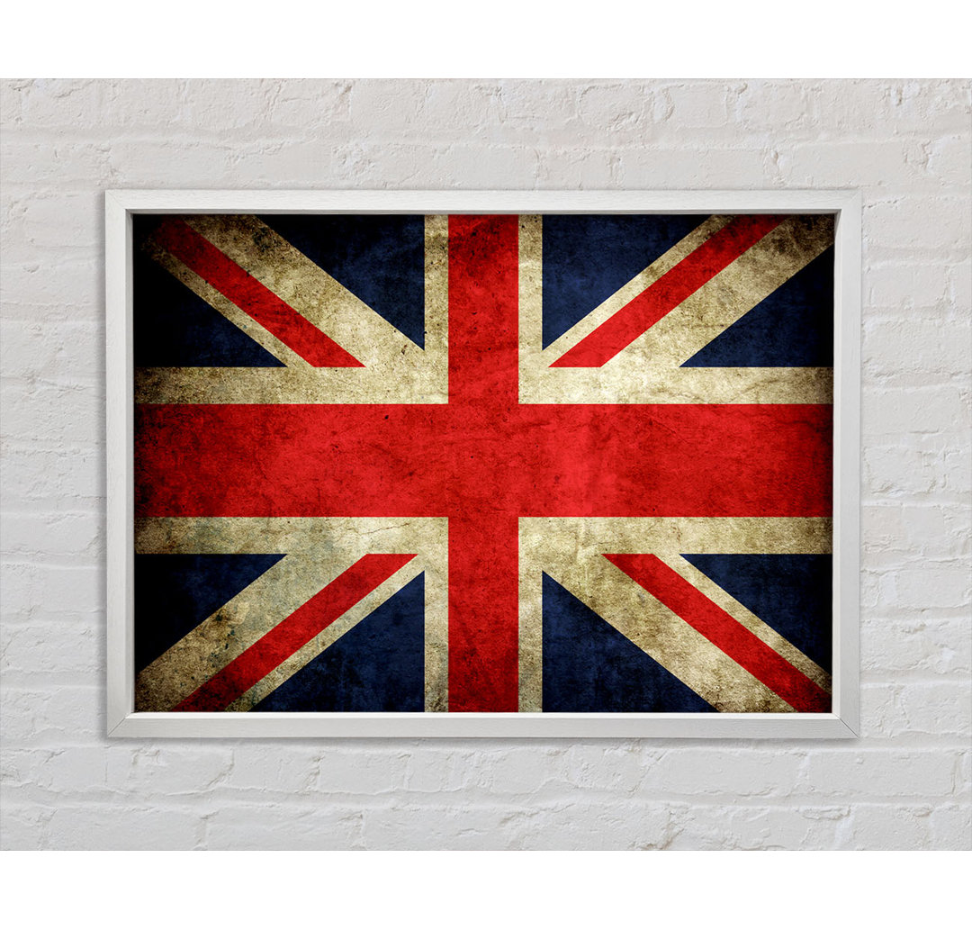 Britische Grunge-Flagge - Einzelner Bilderrahmen Kunstdrucke auf Leinwand