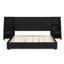 Base de lit plateforme avec rangement moderne, tête de lit en velours brillant avec bibliothèques latérales et tiroir-1066081713-1066081715