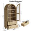  Bibliothèque arquée 71 "avec rangement pour garde-manger avec porte vitrée, bibliothèque avec 2 tiroirs-369944909