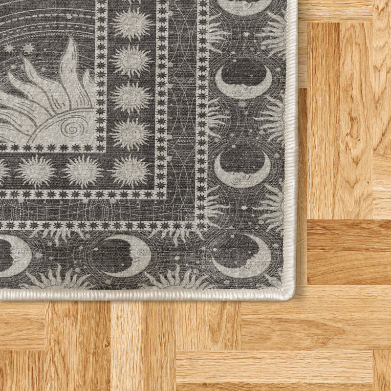 Manac Sun and Moon High Density Long Fiber Poly Threads Decorative Area Rug Carpet, Runner 2' x 5'