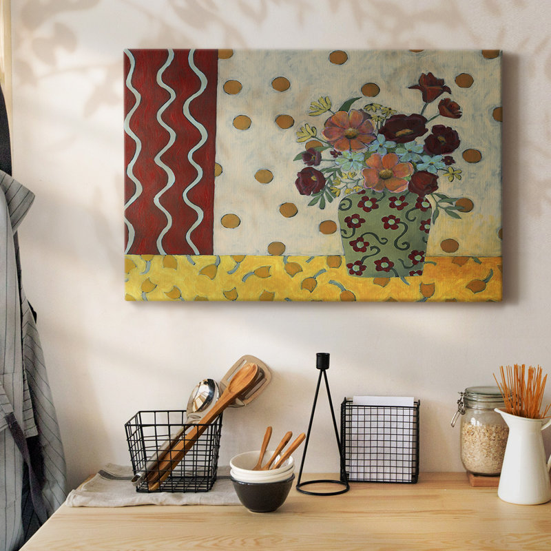 Fleurs sur toile II - Toile tendue avec châssis, H 18 po x l 27 po