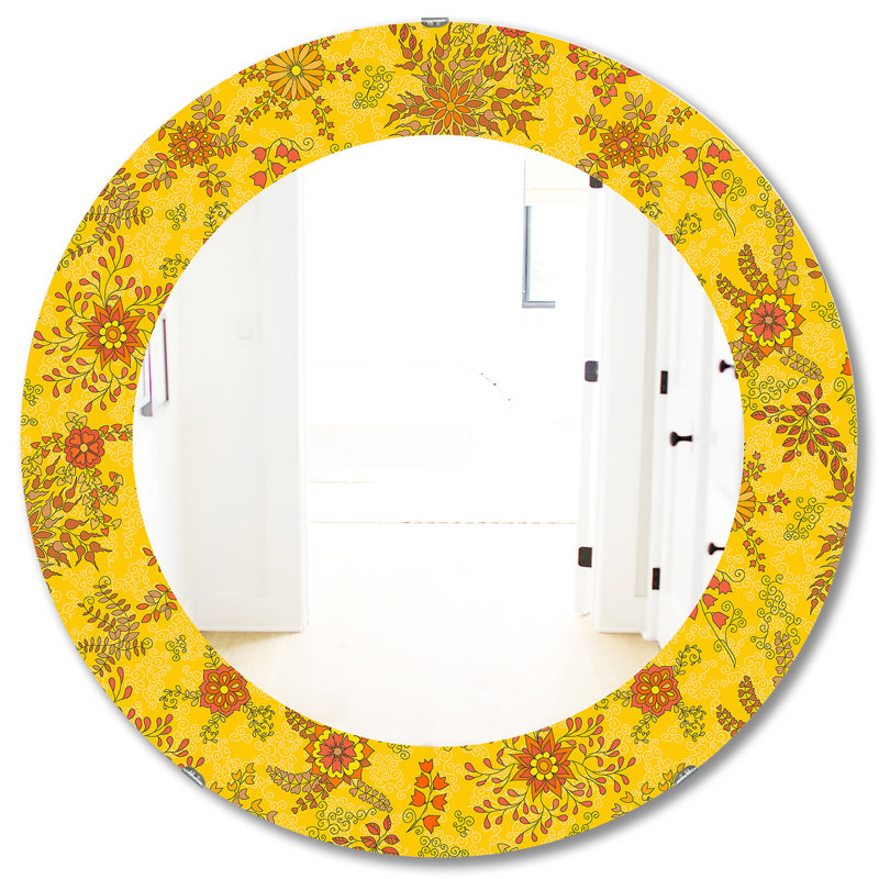 Yellow Moods 2 - Miroir Mid-Century, H 31,5 po x l po