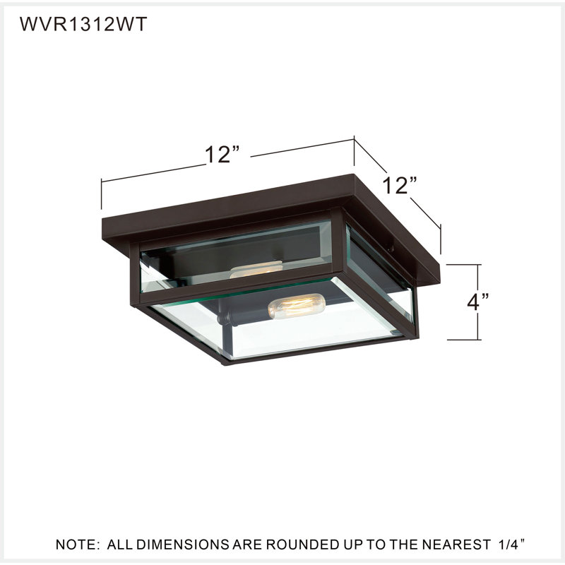Westover 2-Light Western Bronze Flush Mount Light, Western Bronze