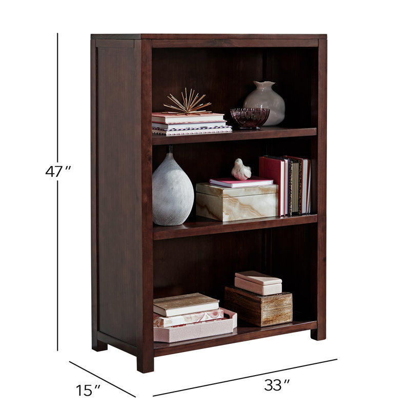 Delvonta Solid Wood 3-Piece Bookcase