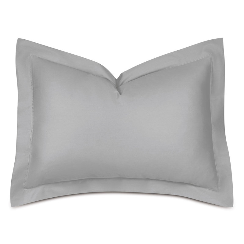 Deluca 100% Cotton Pillow Sham, Standard, Silver
