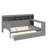 Wooden Full-Size Daybed With Integrated Storage Racks, Multi-Functional Bed With Two Drawers And A Study Table
