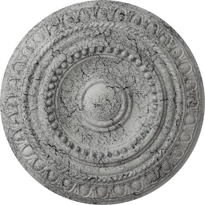 Endurathane Artis Ceiling Medallion, 15 3/4"OD x 1 3/8"P (Fits Canopies up to 6 7/8"), Hand-Painted Ultra Pure White Crackle Finish
