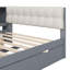 Lits en bois peu encombrants avec tablettes de rangement, design gris moderne