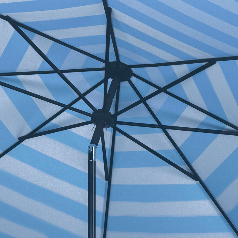 Horsley Market Umbrella, Brown, Baby Blue/White