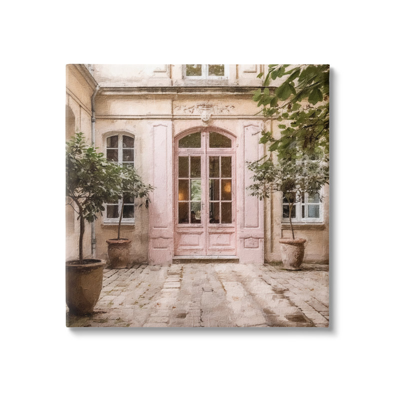 «Wade Logan® Pink French Doors on Canvas» par Riley B, reproduction, H 17 po x l 17 po x P 1,5 po