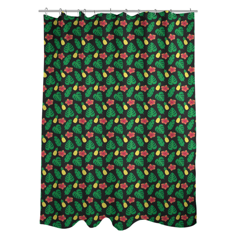 Katelyn Elizabeth Tropical Single Sower Curtain, Black