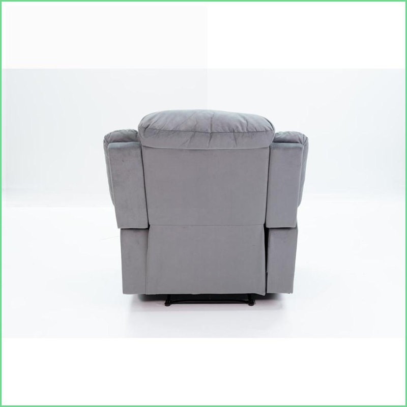 Fauteuil inclinable manuel simple avec coussins moelleux | Velours gris foncé