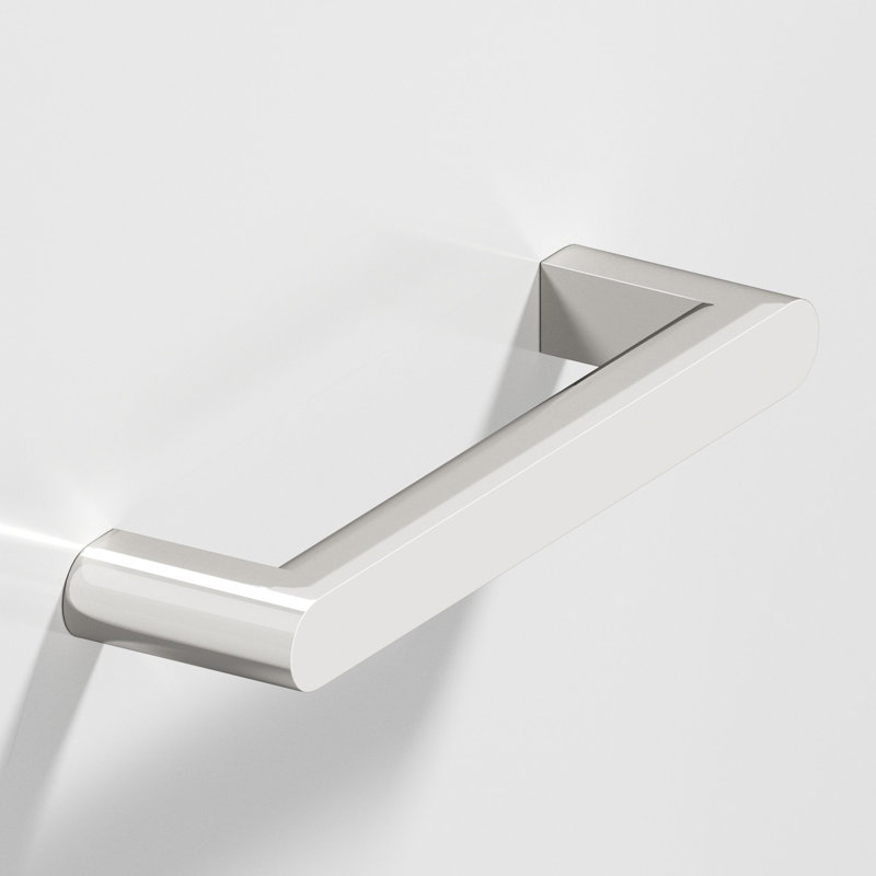Square Cabinet Pull With Rounded Back And Ends, 5", Polished Nickel