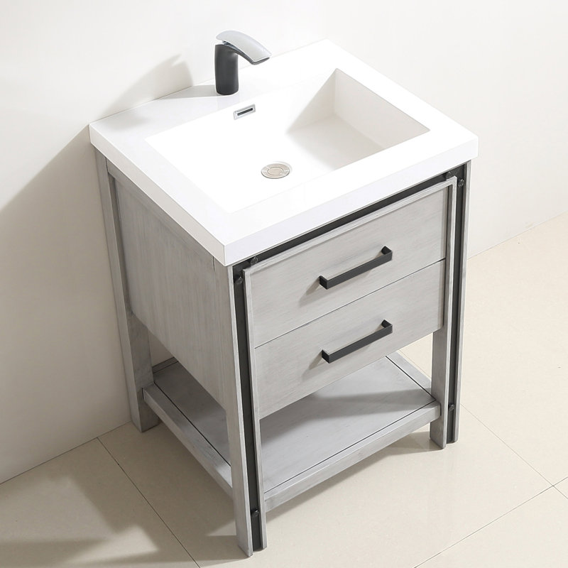 Ensemble de meuble-lavabo simple 25 po Radegunda, Gris pierre