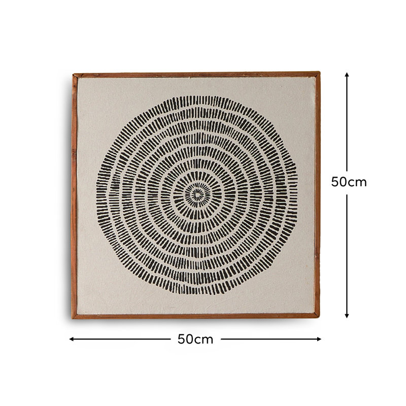 Wall Decor on Wood, Circle Print I II III, Set of 3
