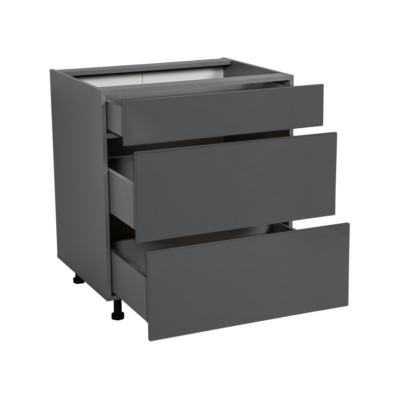 34.5'' H Particleboard Standard Base Cabinet Ready-to-Assemble, Gray Gloss, 34.5" H x 36" W