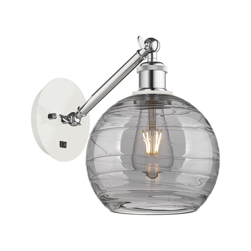 Allare Steel Armed Sconce, White Polished Chrome