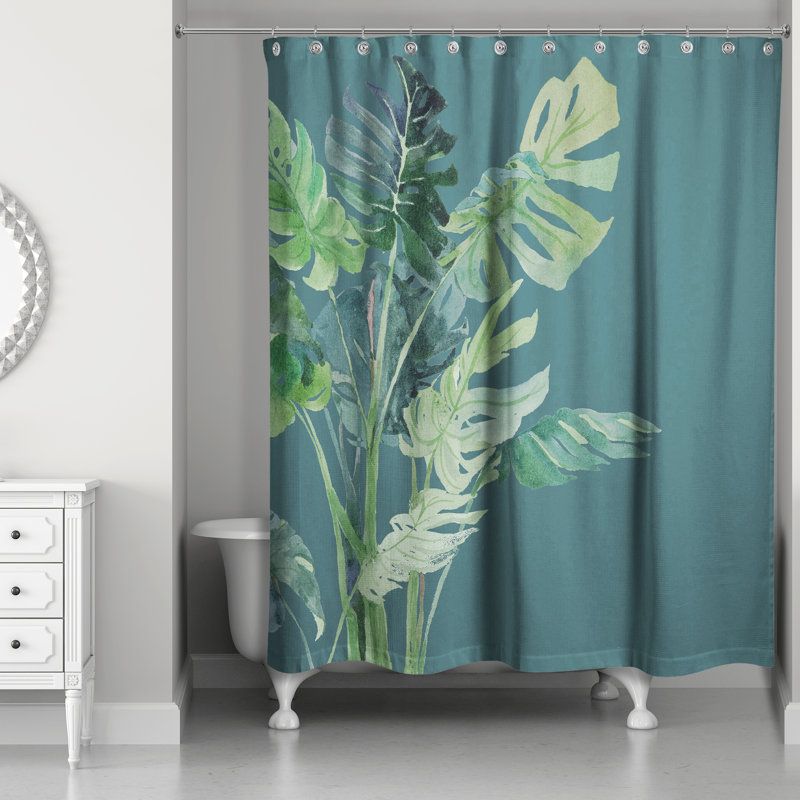 Rideau de douche simple Perine, Bleu sarcelle