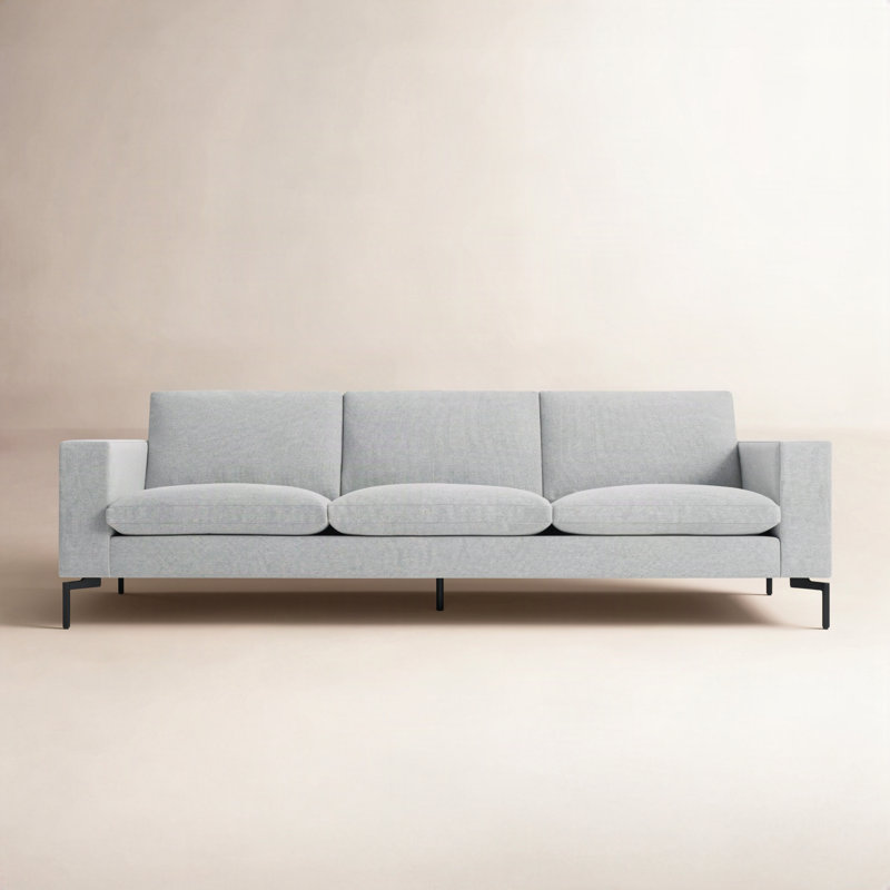New Standard Sofa, 32" H x 92" W x 35" D, Maharam Mode in Intaglio Crossweave, Black