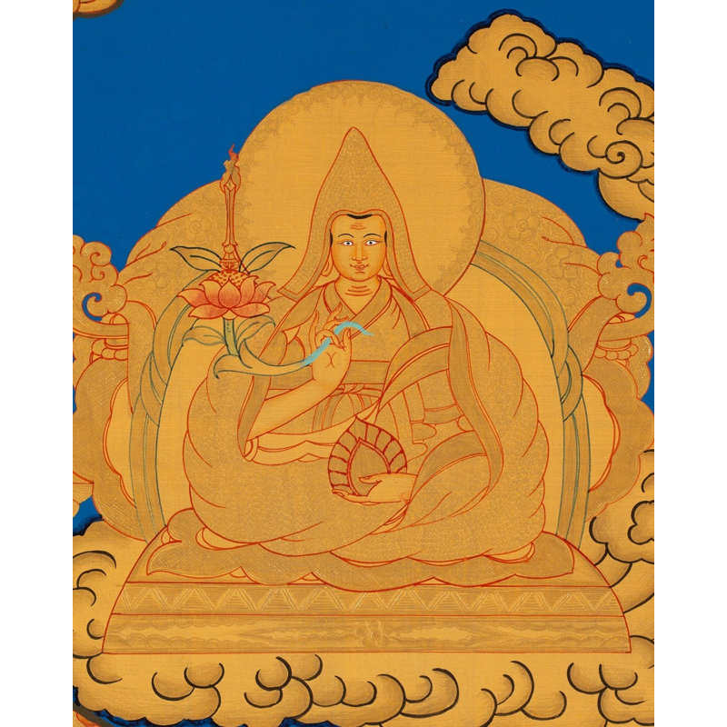 Mother Green Tara With Newari Style Border Motif (Brocadeless Thangka)