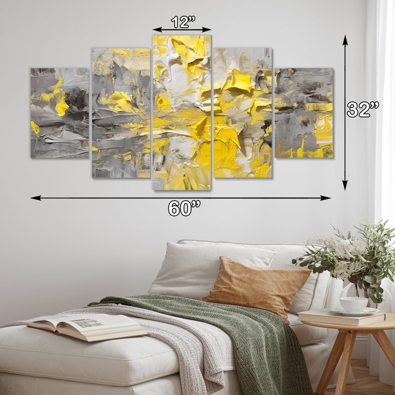Coreson - Abstract Wall Art Set 5 Piece, 32" H x 60" W