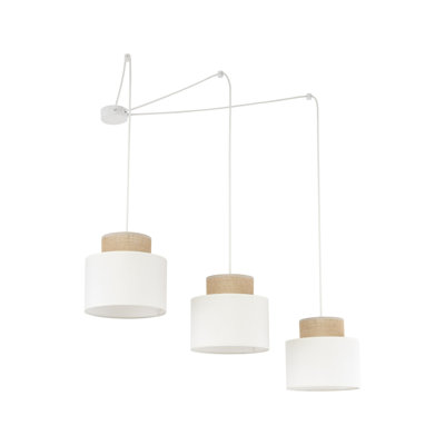 Luminaire suspendu naturel DUO en jute blanc 3