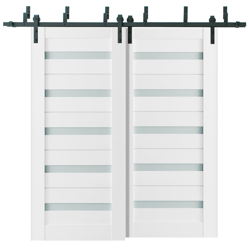 Portes blanches en verre givré Quadro, 60 po x 84 po