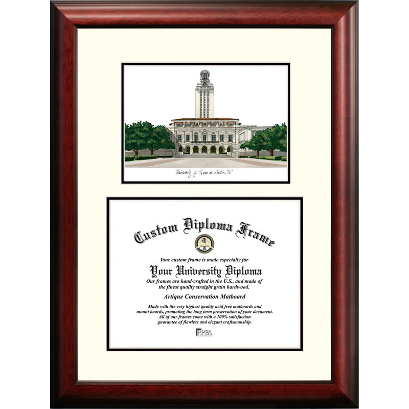 Cadre de diplôme pour lithographie à l’universitaires du texas longhorns NCAA