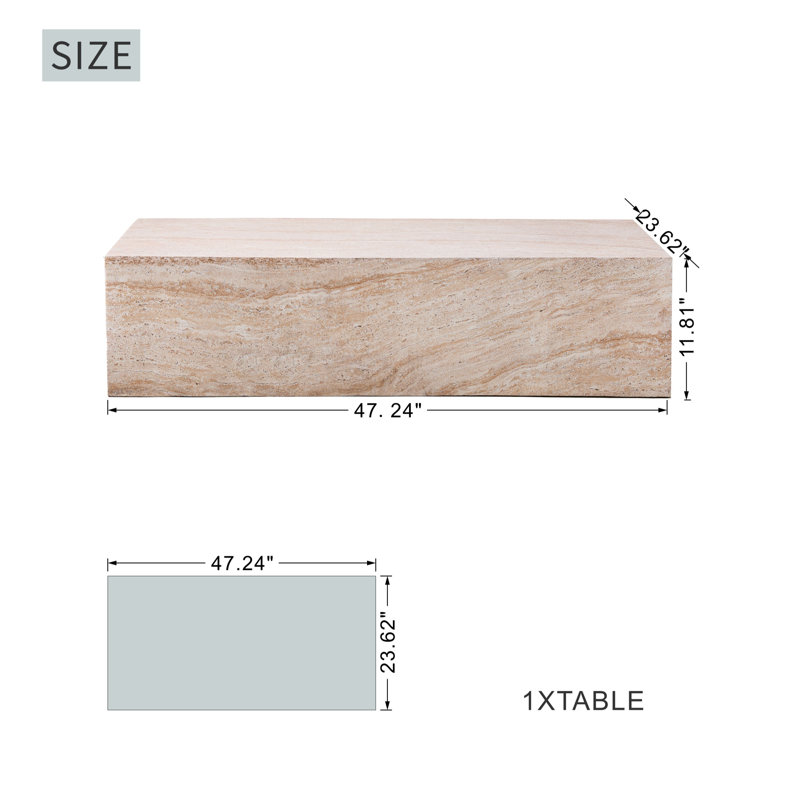 Table basse d'extérieur rectangulaire