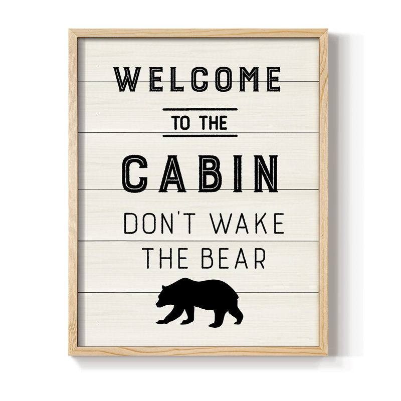 «Welcome to the Cabin», reproduction encadrée en bois massif, Naturel, H 21 po x l 17 po