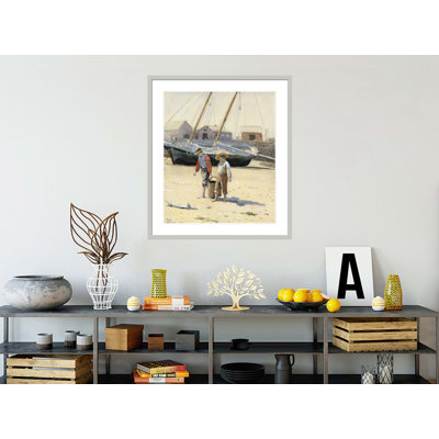 «A Basket of Clams» par Winslow Homer, impression giclée encadrée