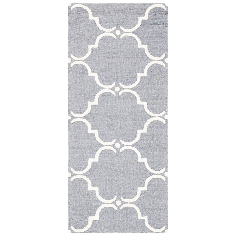 Jotvingis Hand Tufted Wool Geometric Rug, Runner 2'6" x 12'