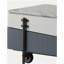 Table basse grise blanche brillante avec plateau réglable