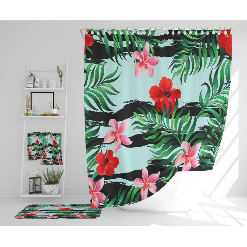 Nera Polyester Shower Curtain Set