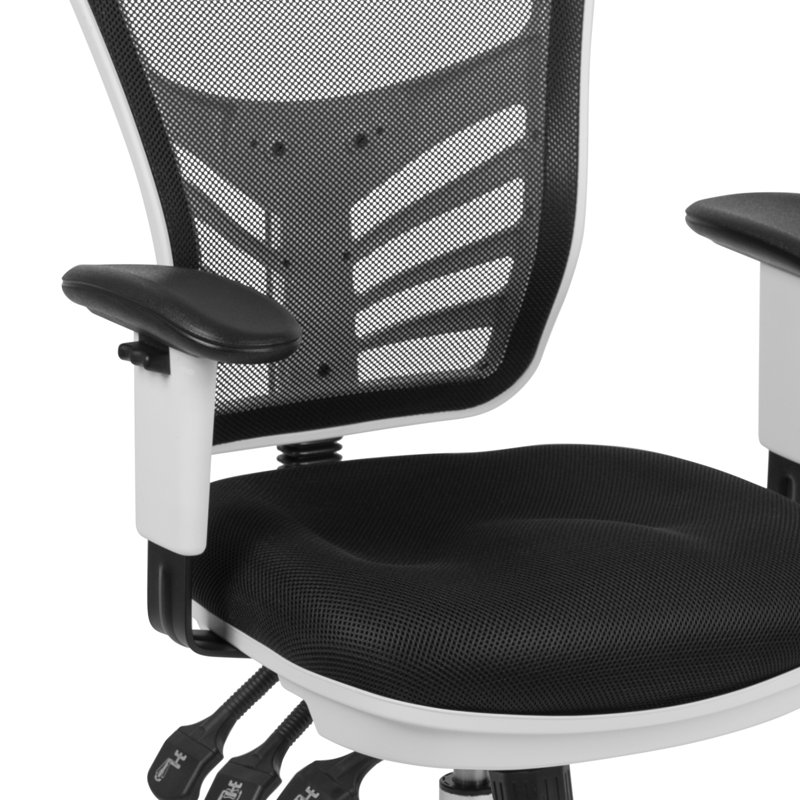 Mid-Back Mesh Multifunction Executive Swivel Ergonomic Office Chair with Adjustable Arms, Black